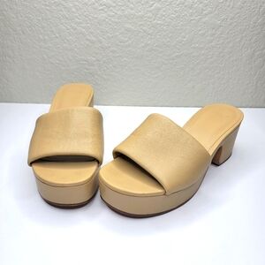 Vince Women's Blonde Margo Slide Platform Heeled Sandals Size 7